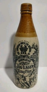 Moerlein's Old Jug Lager Krug-Bier Stoneware Beer Bottle Cincinnati Ohio 9” - Picture 1 of 8
