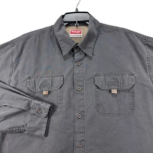 Camisa de manga larga Wrangler de calidad premium para hombre XL desteñida negra con bolsillos con solapa - Imagen 1 de 12