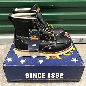 Thorogood Black Leather Wedge Sole Moc Steel Toe EH Mens Sz 9 EE NEW 804-6201 - Picture 1 of 11
