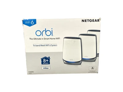 NETGEAR Orbi 850 Series AX6000 Tri-Band Mesh Wi-Fi 6 System (3-pack) -White READ - Image 1 of 4