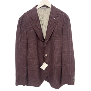 Veste de costume blazer marron rouille à carreaux Brunello Cucinelli EU54 US 43 - Photo 1 sur 9