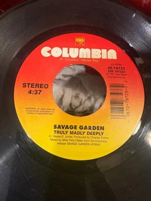7'' 45 RPM SAVAGE GARDEN TRULY MADLY DEEPLY ON COLUMBIA  G+ 1997 Foto 1 de 2