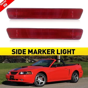 2PCS For 1999-2004 Ford Mustang Red Rear Bumper Side Marker Light Housings ONLY - Picture 1 of 12