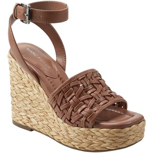 Marc Fisher Womens GODINA White Wedge Sandals Shoes 10 Medium (B,M) BHFO 5127 - Picture 1 of 3