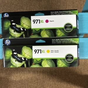 2er Set Original HP 971XL Tintenpatronen Magenta und Gelb +3 gebrauchte Patronen - Bild 1 von 6