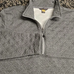 Eddie Bauer Herren Tall Large grau gesteppt 1/4 Zip Pullover Sweater Fleecejacke - Bild 1 von 7