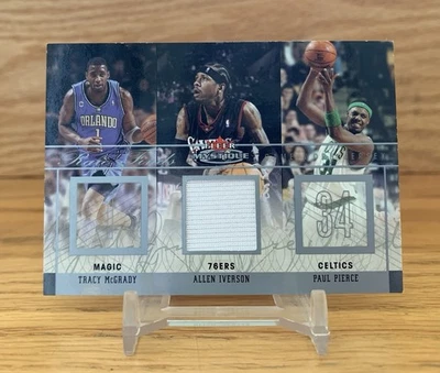ALLEN IVERSON 2003-04 FLEER MYSTIQUE RARE FINDS GAME WORN JERSEY PATCH 150/300 - Image 1 of 4