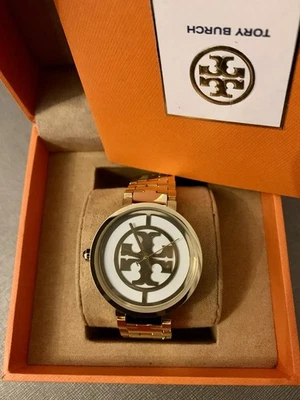 Tory Burch Miller Womens Gold Dress Watch, White Logo Dial, Stainless Steel Band - Image 1 of 4