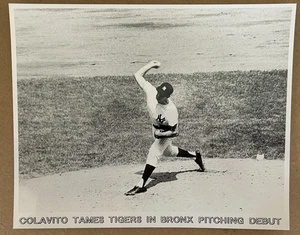 8 X 10 ROCKY COLAVITO FOTO LANCIO YANKEES vs TIGERS LANCIO DEBUTTO - Foto 1 di 1