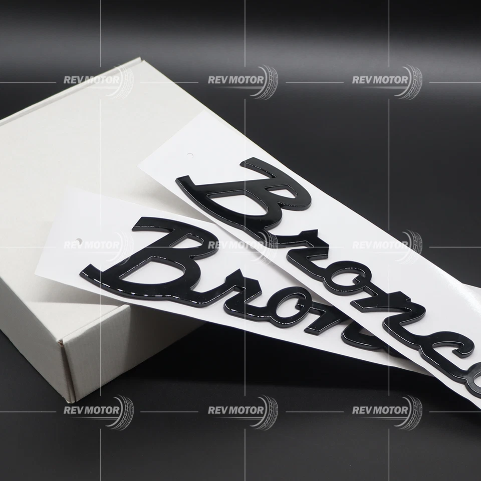 2PCS Tailgate Fender Classic Emblem Badge for 2021 2022 2023 2024 Bronco Black Foto 1 de 1