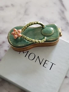 MONET🩴 "FLIP FLOP" Scatola portagioie smaltata da collezione nuova con scatola 🩴 - Foto 1 di 4