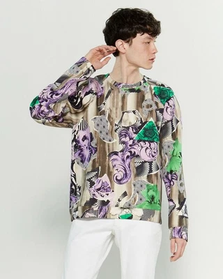 VERSACE MENS SWEATSHIRT PRINTED PULLOVER SWEATER TOP CREW NECK $750 sz XL - Image 1 of 4