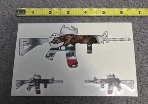 3 Stck./1 Blatt = Kalifornien Flagge AR15 Gewehr Gewehr STANZUNG Aufkleber Sticker 2A USA  - Bild 1 von 3
