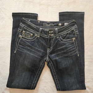 Miss Me Jeans Size 27 Boot Cut Jean JP5002-13L Stitching Lace *READ  - Picture 1 of 18