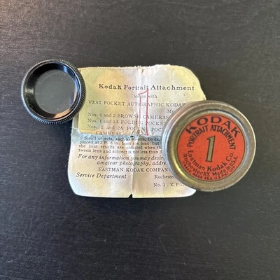 Lente accesorio retrato Kodak #1 vintage en embalaje original con instrucciones Foto 1 de 4