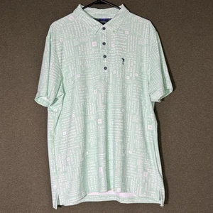 William Murray Polo Shirt Mens Large Teal Stretch Performance Quotes Golf - Picture 1 of 8