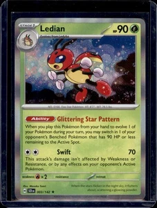 Ledian SV07: Stellare Krone Pokémon #003/142 Holo Rare NM+ - Bild 1 von 2
