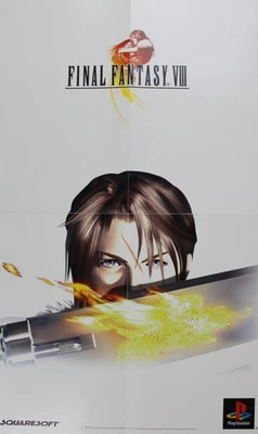 Póster Final Fantasy VIII 1999 doble cara 22,5" x 17" (57 x 43 cm) España muy buen estado Foto 1 de 4