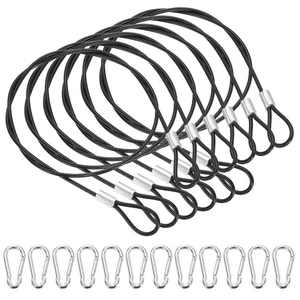 Bloqueo de cable de seguridad de 20 pulgadas, 6 piezas cable de seguridad de acero inoxidable 304 negro - Imagen 1 de 7