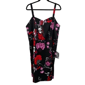 Lane Bryant Sleeveless Floral Dress Black/Red/Pink Size 20 NWT - Picture 1 of 11