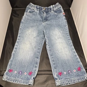 Sesame Street by Nicole Miller Jeans, Toddler Size 2T, Floral Embroidery - Picture 1 of 9