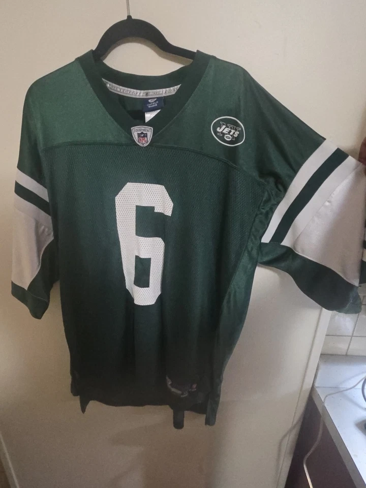 Camiseta deportiva para hombre Reebok New York Jets #6 Mark Sanchez verde sobre el campo talla XL larga +2 Foto 1 de 4