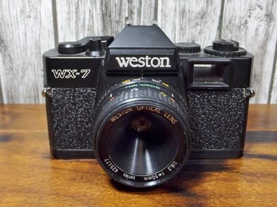 Lente negra de 50 mm para cámara fotográfica Weston WX-7 35 mm de colección 1:6,3 Foto 1 de 4