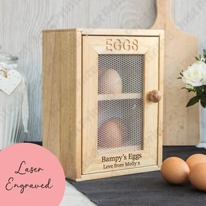 Personalised Wooden Grey Egg Cabinet Holder New Home House Warming Wedding Gift - Picture 1 of 3