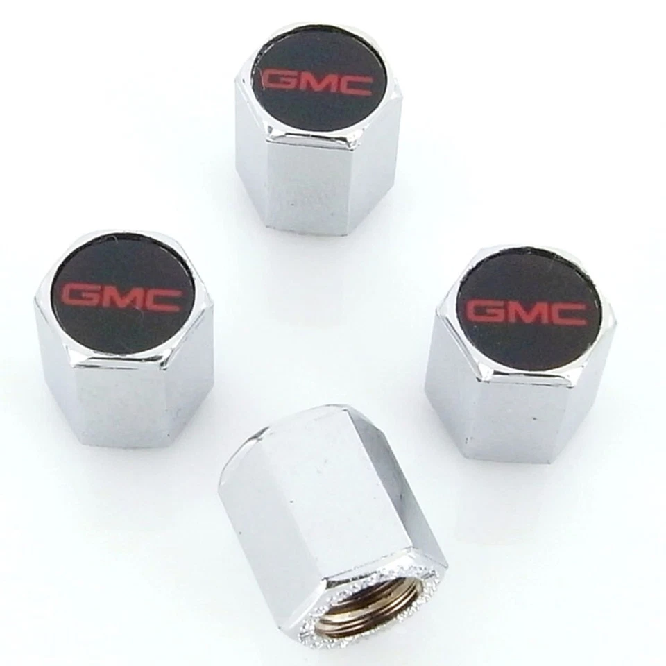 Tapas de válvula de vástago de neumático con logotipo GMC (cromo) Foto 1 de 2