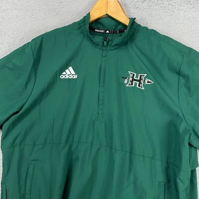 Hawaii Rainbow Warriors Men Pullover Short Sleeve Jacket Large Green Logo Adidas - Image 1 of 4