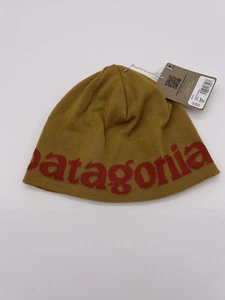 Patagonia Herren Beanie Mütze Logo Belwe Cosmic Gold Neu mit Etikett - Bild 1 von 11