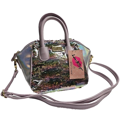 Bolso Bandolera Luv Betsey Johnson Mini Bolso Holográfico Lentejuelas Lavanda 8x7x4 Foto 1 de 4