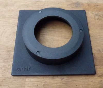 original Sinar F & P  lens board panel with copal 3  & 26mm step out extension - Image 1 of 3
