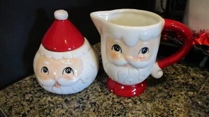 JOHANNA PARKER SANTA-SUGAR BOWL AND CREAMER. - Picture 1 of 4
