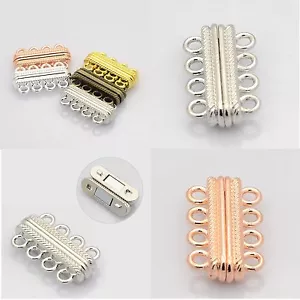 3-10reihige Schließe Magnetverschluss Magnetic Clasp strands gold silber bronze - Bild 1 von 63