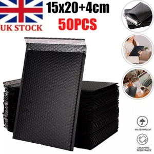 Bubble Mailers Padded Envelopes Bags Lined Poly Mailer Self Seal 50Pcs - Black - Picture 1 of 13