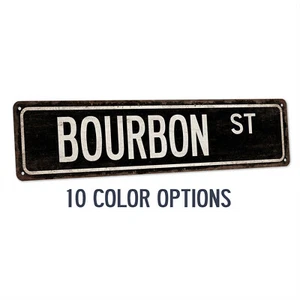 Bourbon Street Sign Man Cave Decor Home Bar Lounge Alcohol Whiskey 104180021014 - Picture 1 of 10