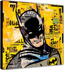 Batman Pop Cómic Arte Abstracto Graffiti Imagen 80x80 Arte Actual Moderno TALLA18 - Imagen 1 de 3
