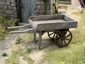 RWD 1/35 Wooden Hand Cart Model Kit | Vendor | Farm Wagon | Diorama Accessories - Picture 1 of 4