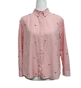 Camisa THE GREAT 100% Algodón Rosa Rayas Lunares Abotonada Talla 1 = S Oxford - Imagen 1 de 13