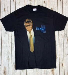 Rod Stewart Human 2001 Concert T-Shirt Size M Black Hanes Heavyweight - Picture 1 of 10