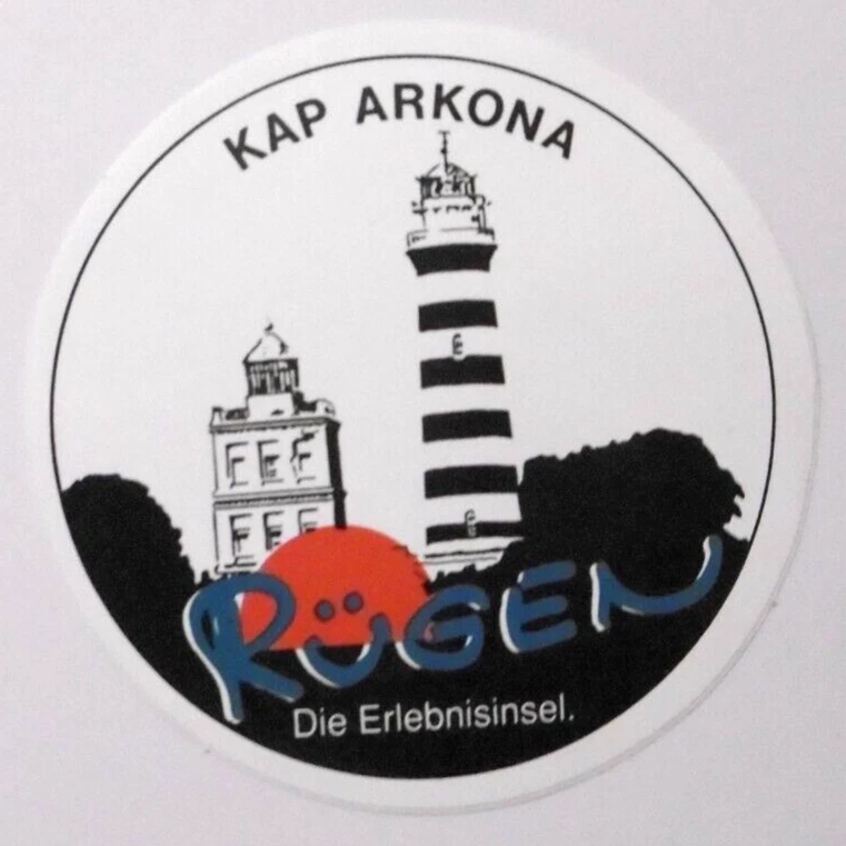 Souvenir-Aufkleber Rügen Kap Arkona Leuchtturm Mecklenburg-Vorpommern 90er - Bild 1 von 1