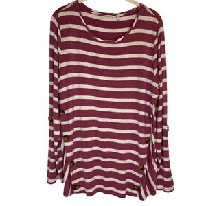 Soft Surroundings Smooth Sailing Button Sides Tee, M - Picture 1 of 11