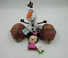 Lot 4 Small Disney Plush Toys Frozen Olaf, Raya Tuk Tuk x2, and Minnie Mouse New