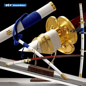 Katana de una pieza hecha a mano 1045 acero espada real afilada anime espada samurai - Imagen 1 de 8