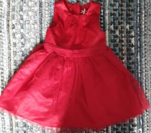 Next Red Satin Girls Dress Age 4 Worn Once - Picture 1 of 5