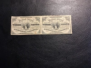 Strip Of 2 3 Cent Fractional Currency Circulated See Photos - Picture 1 of 6