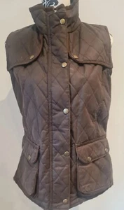 Women's Wax Gilet Size 10 UK Brown - Picture 1 of 10