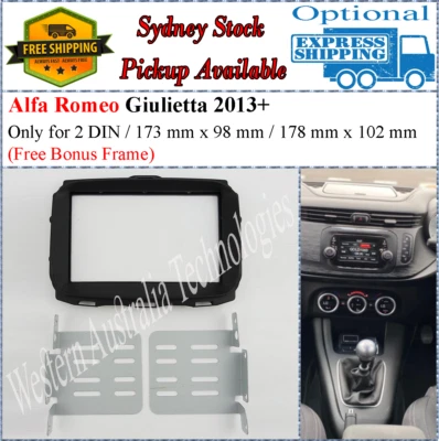 Fascia facia Fits Alfa Romeo AlfaRomeo Giulietta 2013+ Double Two 2 DIN Dash Kit - Image 1 of 3
