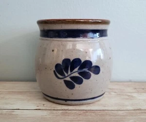 Steinzeug handbemalt salzglasiert kobaltblau signiert "Harvey" Keramik  - Bild 1 von 7